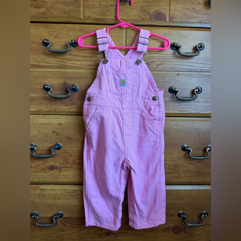 Carhartt Kids Pink Overalls with Front Pocket Size 12m